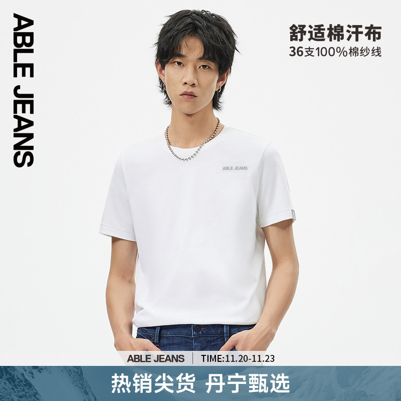 ABLEJEANS短袖T恤经典黑白logo