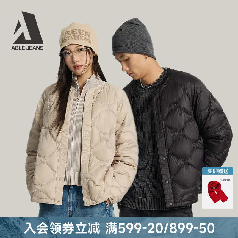 超轻羽绒ABLEJEANS棒球衍缝