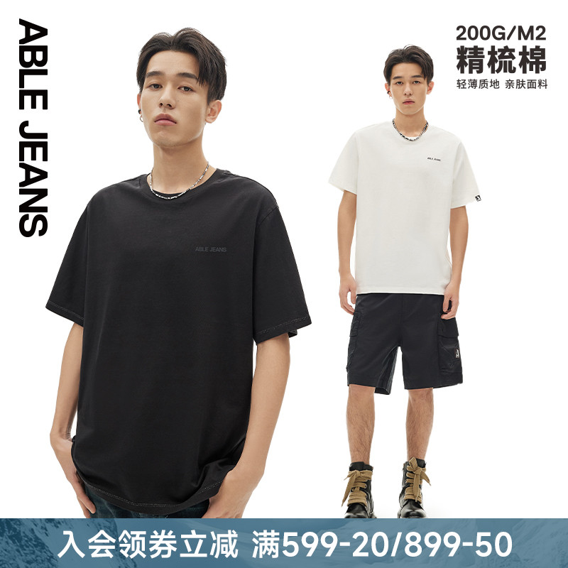 短袖T恤ABLEJEANS简约舒适