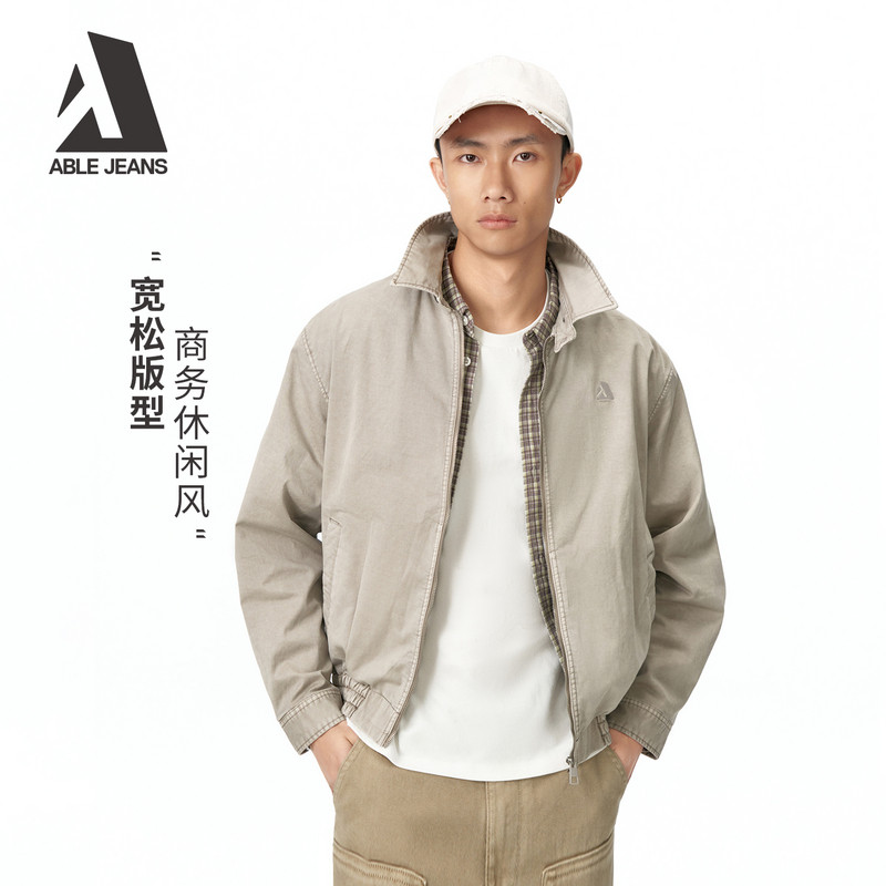 ABLE JEANS2026新款哈灵顿夹克男士高级感立领休闲宽松春夏外套