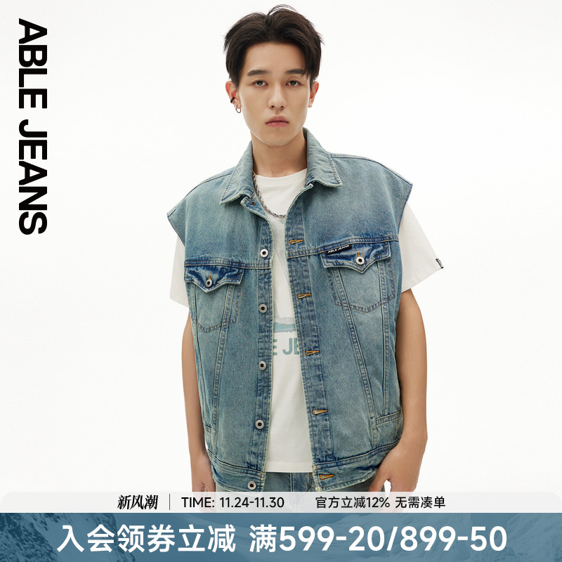 水洗背心ABLEJEANS宽松夏季