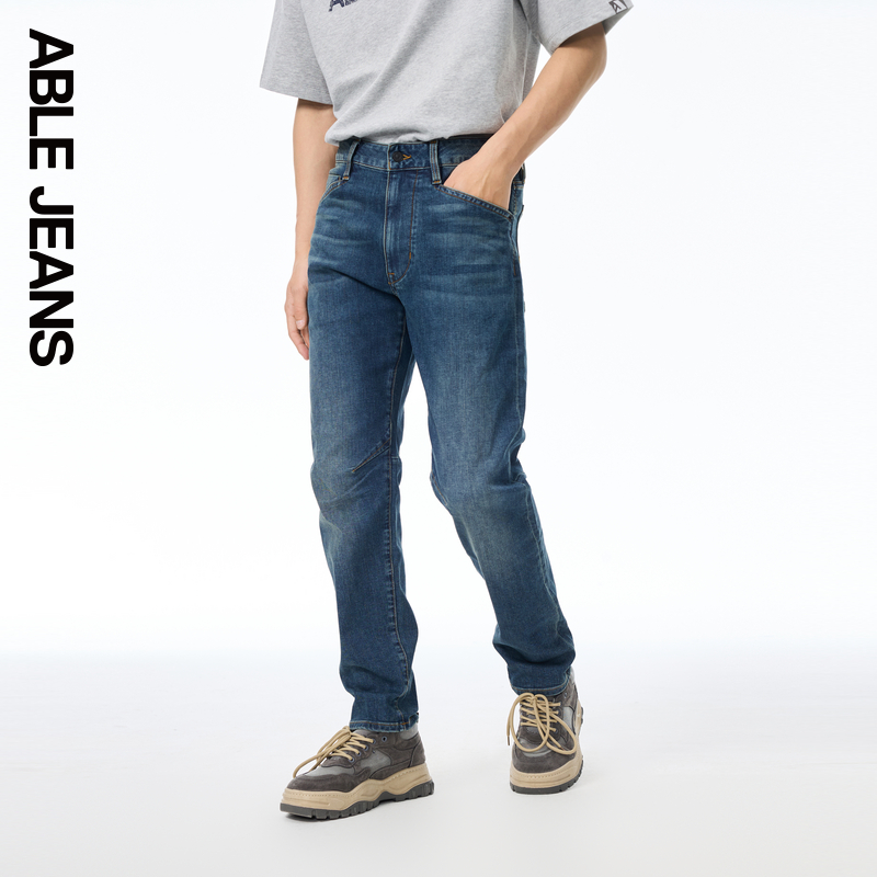 ABLE JEANS【工程师立体锥形裤】新款男士复古弹力牛仔裤