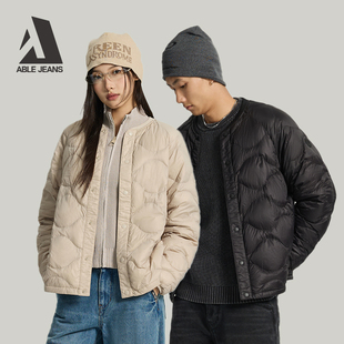 ABLE JEANS 新款棒球领保暖简约轻量羽绒服外套情侣男女同款