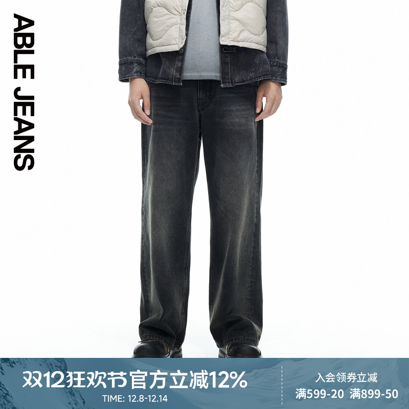 ABLE JEANS【阔腿直筒裤】男士秋冬款宽松直筒牛仔裤801646