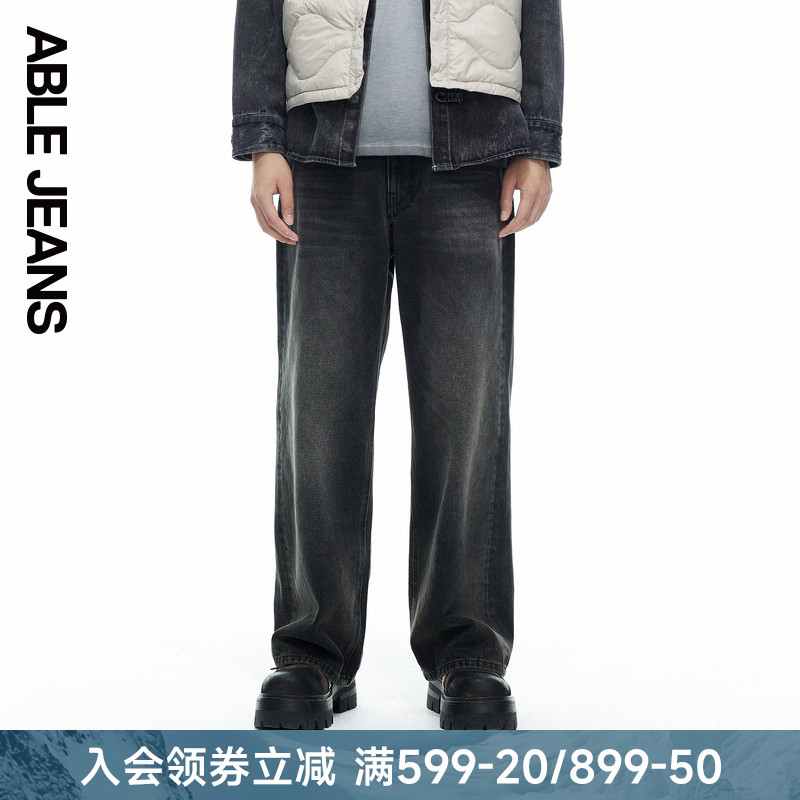 ABLE JEANS【阔腿直筒裤】男士秋冬款宽松直筒牛仔裤801646