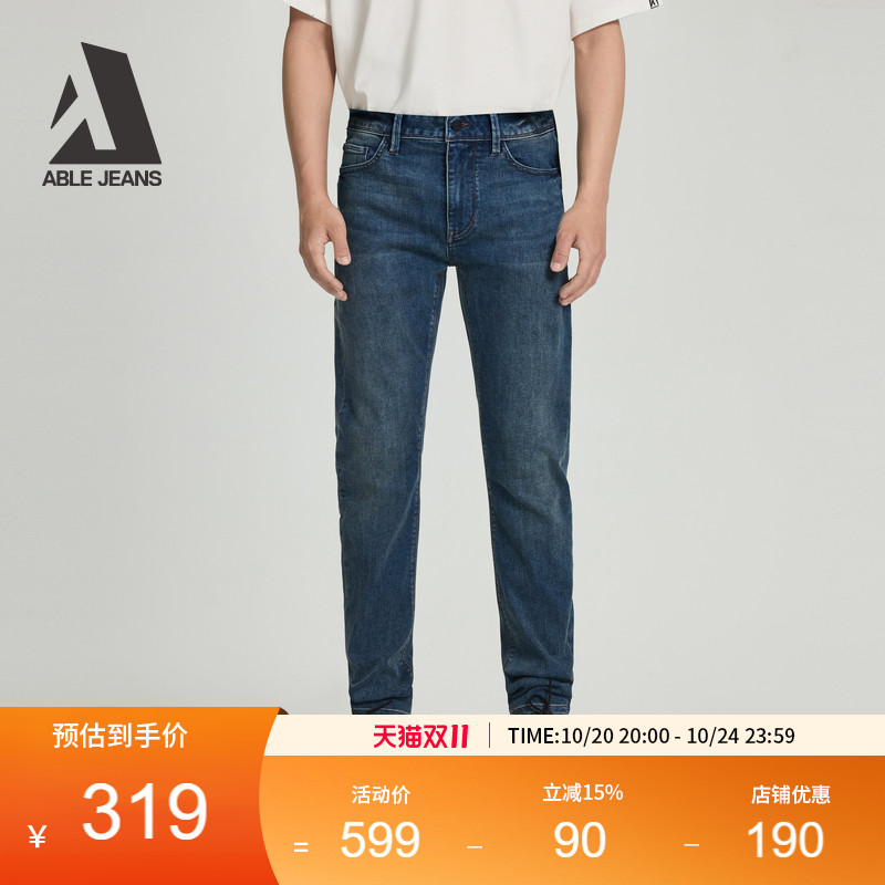 ABLEJEANS修身牛仔裤男款