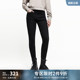 女士黑色高腰复古紧身提臀牛仔裤 ABLE 新款 提臀裤 女 JEANS