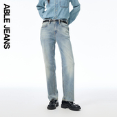 JEANS 复古直筒裤 2025新款 ABLE 女士复古高腰弹力牛仔裤 901610