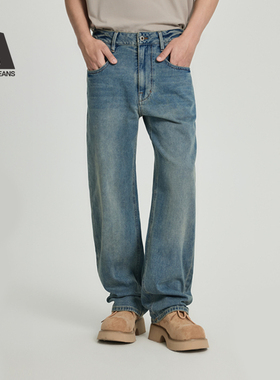 ABLE JEANS【宽松直筒裤】男士美式复古工装宽松阔腿直筒牛仔裤