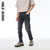 裤 JEANS ABLE 夏季 立体修身 男士 小脚牛仔裤 2025新款 轻薄修身