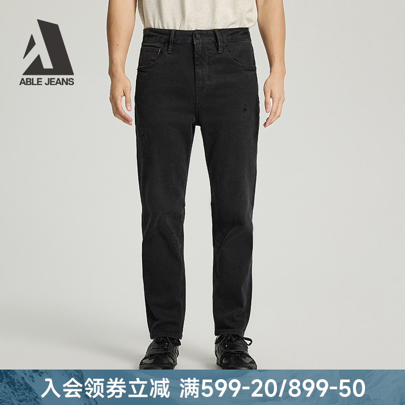 ABLEJEANS水洗锥形牛仔裤秋季