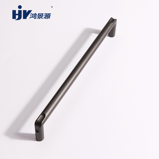 现代简约192mm孔距黑灰色中长款家具五金拉手衣柜门橱柜书柜把手