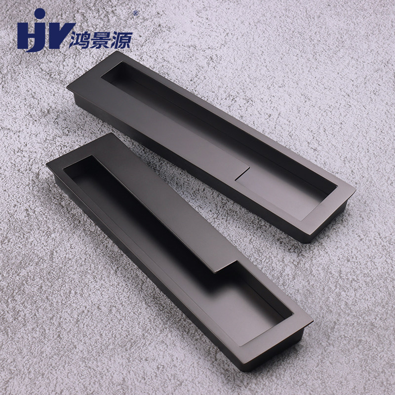 太空灰色隐形衣柜拉手嵌入式橱柜榻榻米拉手暗装移门家具开槽把手