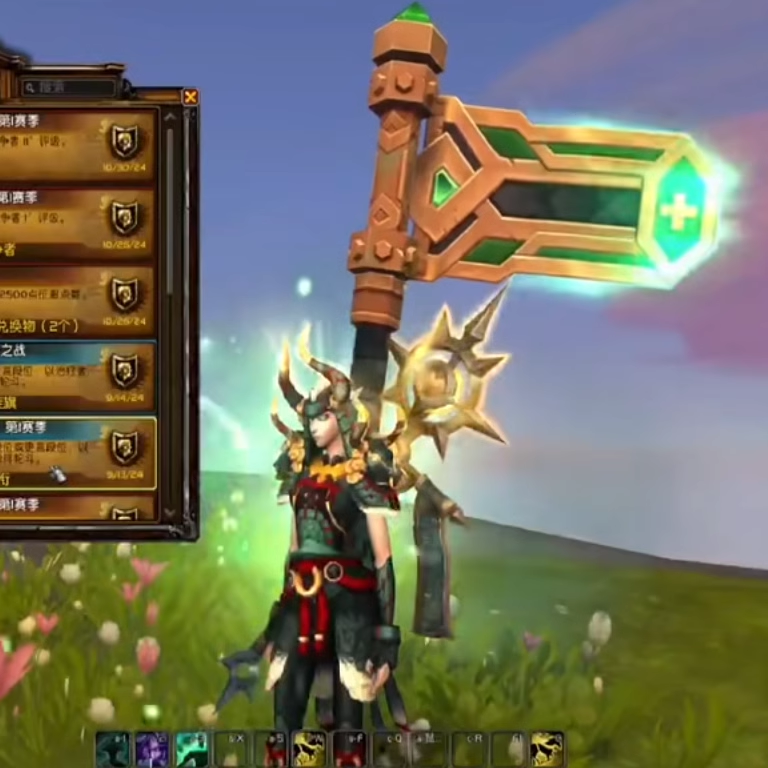 魔兽世界代练正式服单排传说的旌旗孤高之狼旗帜医疗兵孤狼头衔