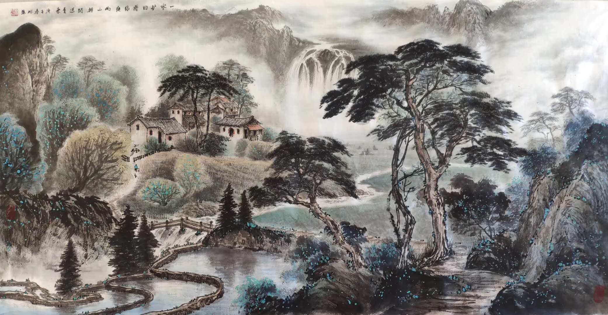 九牧墨轩字画国画玄关画竖幅纯手绘山水画名家真迹四尺客厅宣纸画