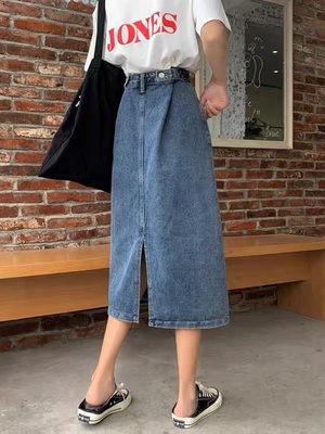牛仔裙女显瘦大码胖妹妹mm中长款