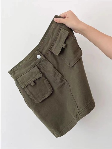 胖妹妹欧美式高腰牛仔半身裙女