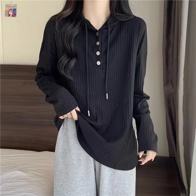 设计感小众T恤女复古遮肚子卫衣