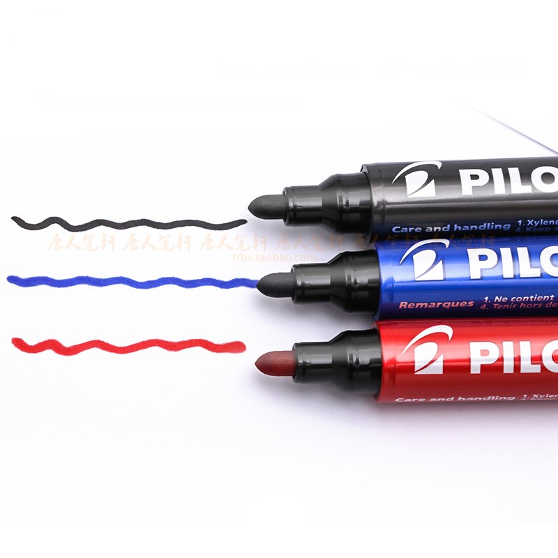 일본 PILOT 유성 검정 마커 박스 펜 SCA-100|400 변색되지 않는 포장 펜