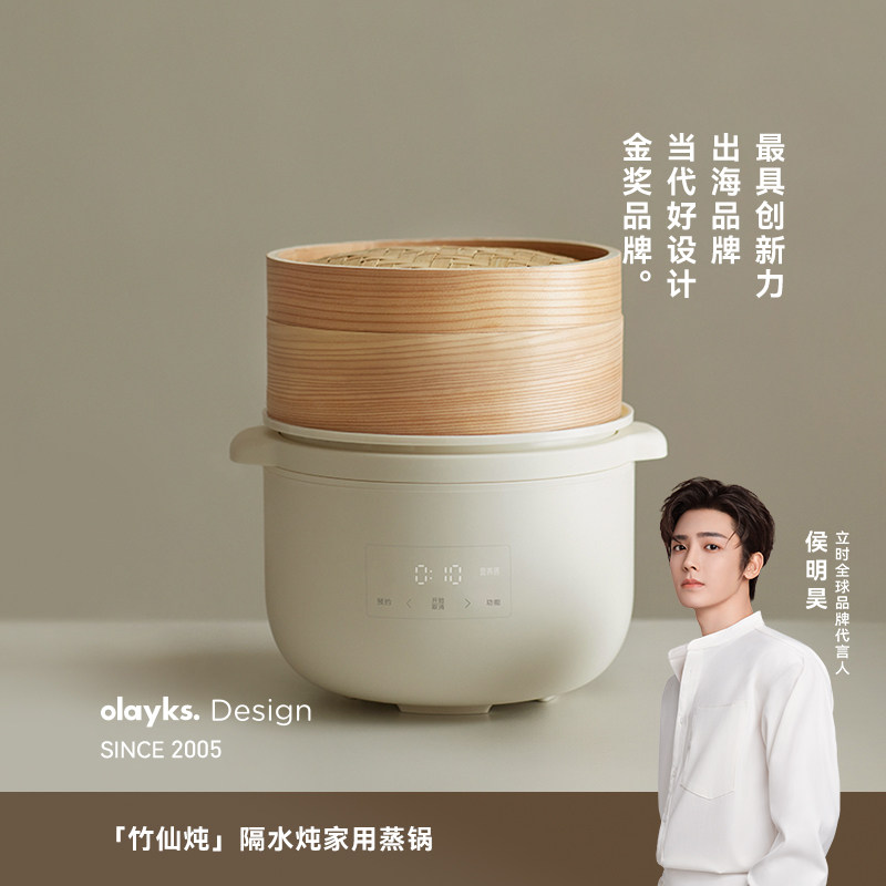 olayks立时电炖锅煮粥锅婴儿辅食锅煲汤燕窝电炖盅隔水炖家用蒸锅