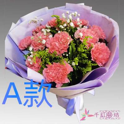 生日祝福祝寿康乃馨重庆花店送花江北区沙坪坝九龙坡同城鲜花速递