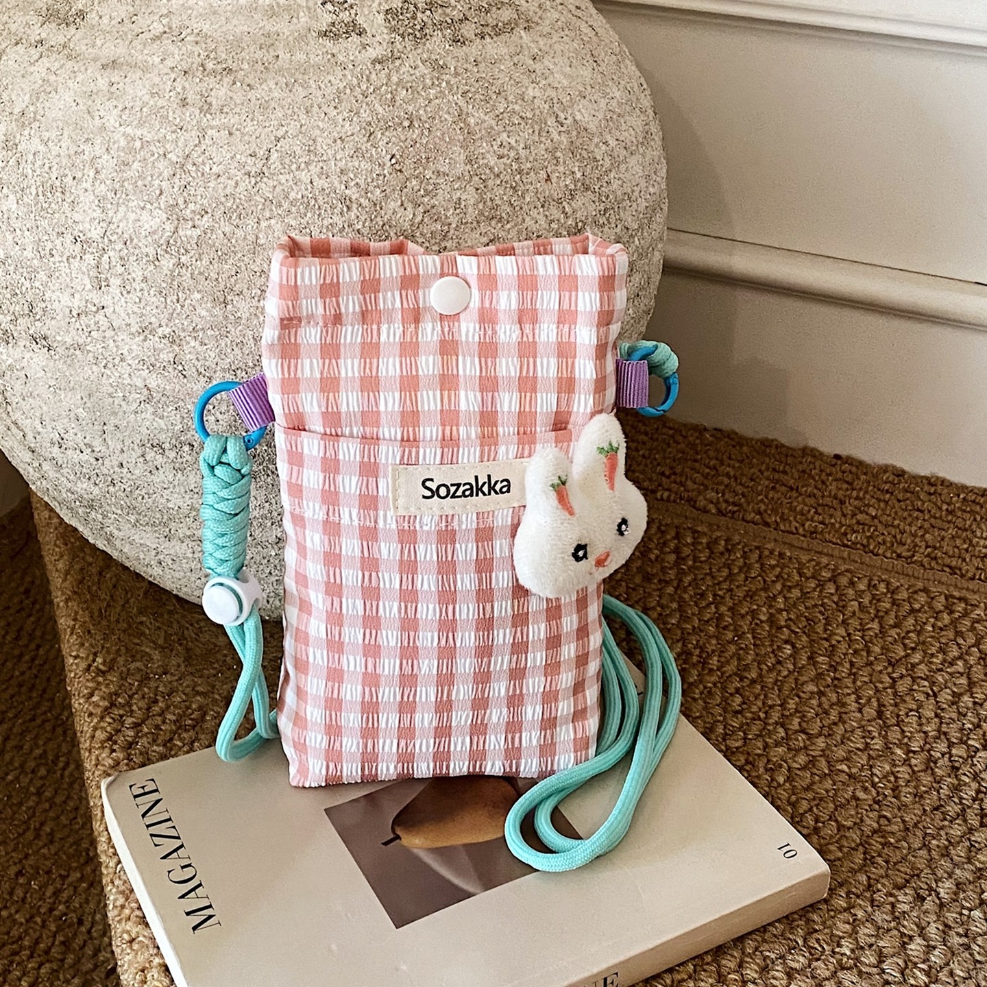 可爱甜美格子布包手机包女生2026新款时尚百搭单肩斜挎包小包包,箱包皮具/热销女包/男包,手机包,淘宝优惠券,粉丝福利购,淘宝优惠卷