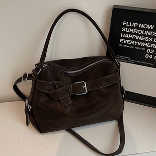 复古美拉德大容量小众腋下托特包上班通勤包2025新款潮百搭大包