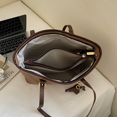 【有拉链夹层】大容量简约托特包