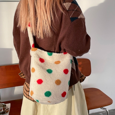 洋气毛绒波点/豹纹斜挎包