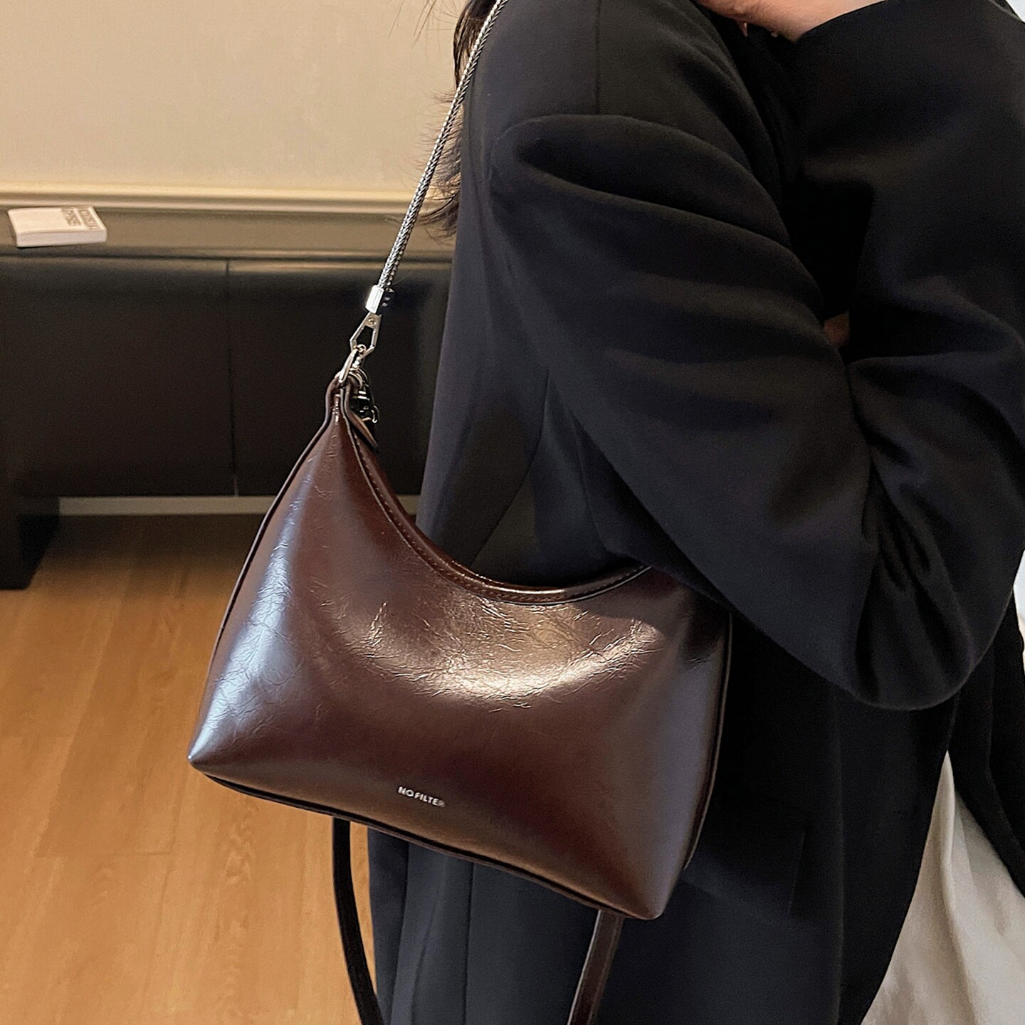 【两条肩带】简约咖色小众腋下斜挎包2025新款潮百搭时尚小包包,箱包皮具/热销女包/男包,手机包,淘宝优惠券,粉丝福利购,淘宝优惠卷