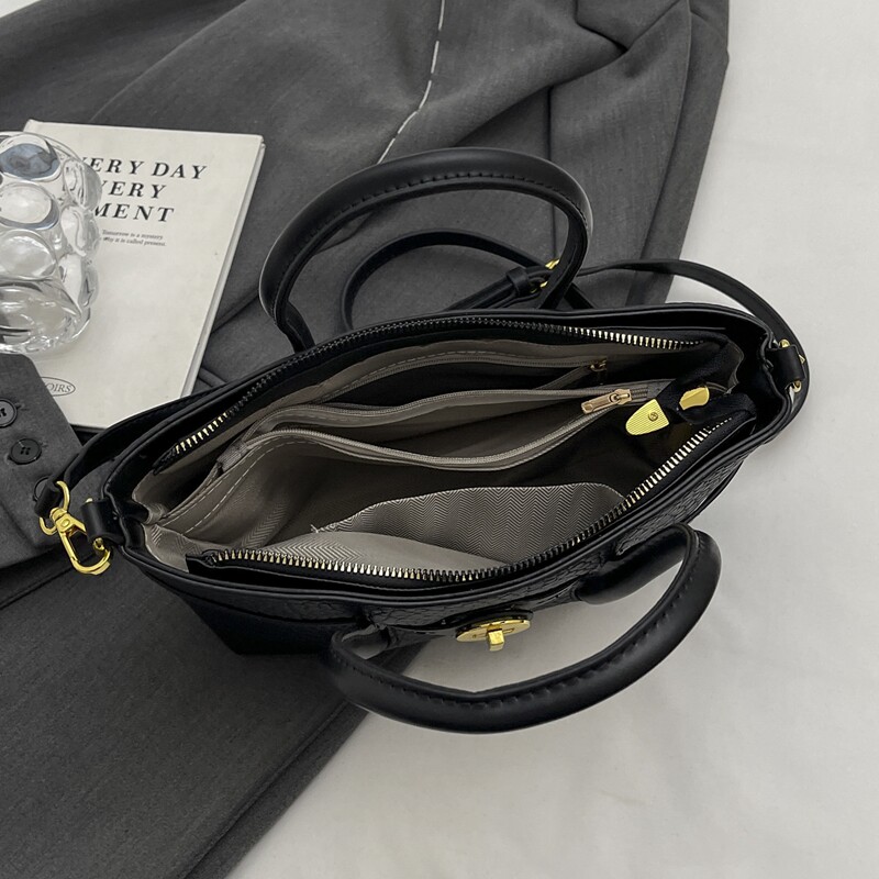 【有拉链暗袋】复古鳄鱼纹手提斜挎包2025新款潮时尚百搭小包包