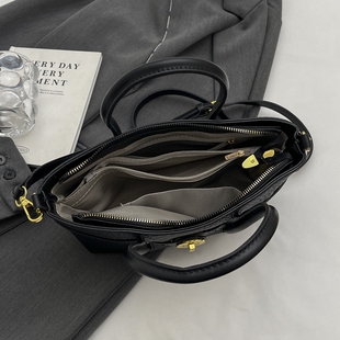 【有拉链暗袋】复古鳄鱼纹手提斜挎包2025新款潮时尚百搭小包包