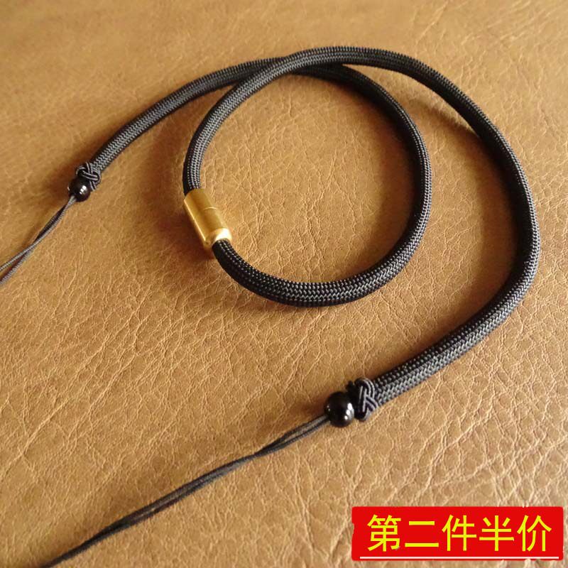 5mm粗款横穿天珠挂绳挂脖项链绳转运珠高当吊坠绳锁骨颈绳编绳男