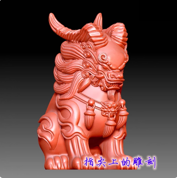 圆雕图三维图STL雕刻3D打印素材立体图精雕 9401坐立神兽貔貅摆件