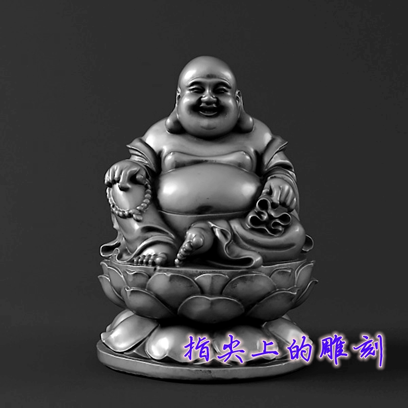 圆雕图三维图stl雕刻设计素材3D打印立体图  弥勒坐莲台