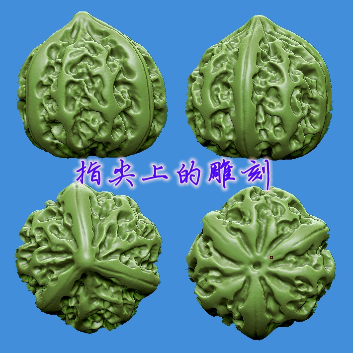 手把件核桃1   圆雕图三维图STL雕刻素材3D打印立体图精雕