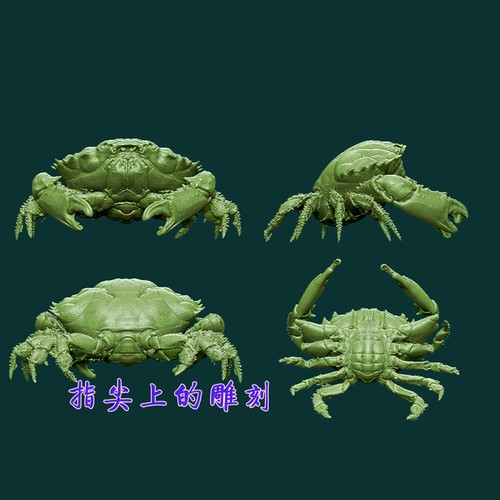 圆雕图三维图STL雕刻3D打印素材立体图精雕  礁蟹模型