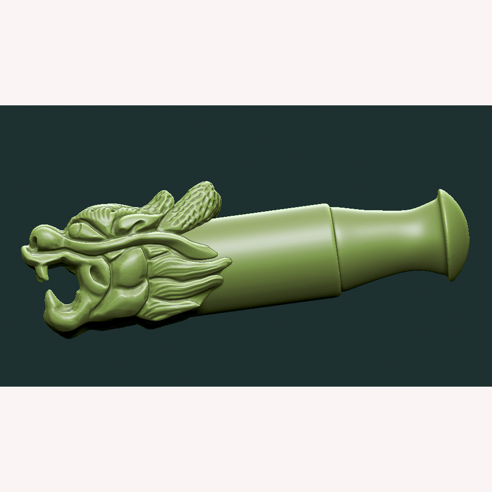 立体圆雕三维龙头设计素材雕刻图案源文件stl  龙头烟嘴