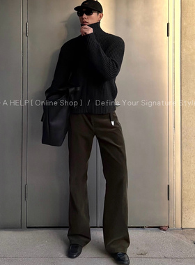 AHELP新晋裤王 380G重磅灯芯绒复古水洗立体百搭通勤休闲裤长裤男