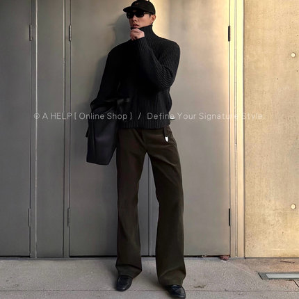 AHELP新晋裤王 380G重磅灯芯绒复古水洗立体百搭通勤休闲裤长裤男