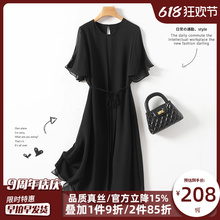 法式真丝连衣裙女2025年夏季新款奢华高级感轻熟风气质桑蚕丝裙子