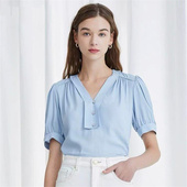 淑女韩版 衬百搭款 式 SF系列 气质修身 百搭泡泡短袖 衫 SF171