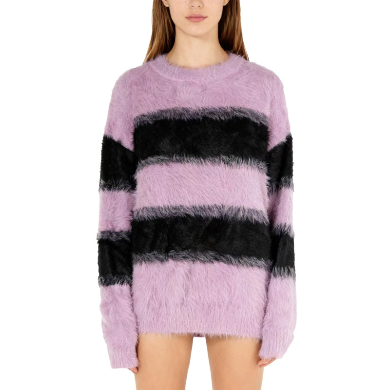 【D玛纳】时尚针织衫条纹撞色设计简约保暖舒适修身百搭DMA885