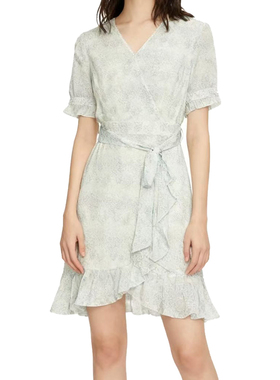 RM系列-淑女舒适透气轻盈雪纺系带连衣裙城市通勤百搭YL986