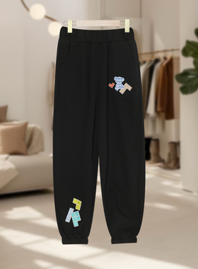 【马lavi】儿童时尚彩色印花针织裤宽松简约休闲运动百搭J76