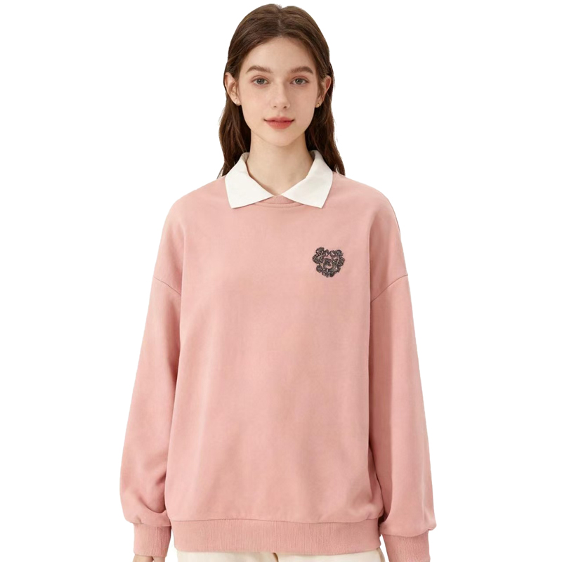 【D玛纳】翻领卫衣拼接撞色个性设计时尚休闲洋气潮流百搭DMA277