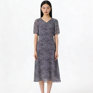 连衣裙显瘦优雅P792 气质简约碎花雪纺短袖 P1212 时尚 SP系列