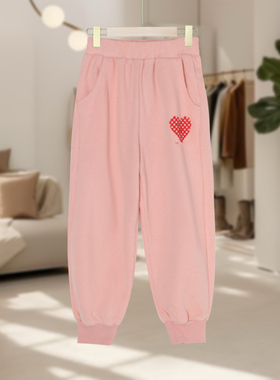 【马lavi】儿童时尚爱心图案纯色针织裤舒适休闲百搭J71