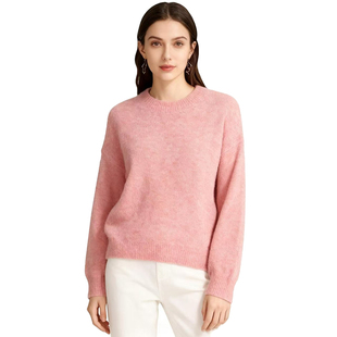 圆领纯色针织毛衣简约气质亲肤舒适百搭DMA644 女士线衫 D玛纳