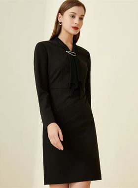 SF系列-气质优雅修身显瘦黑色精致连衣裙SF43/SF182